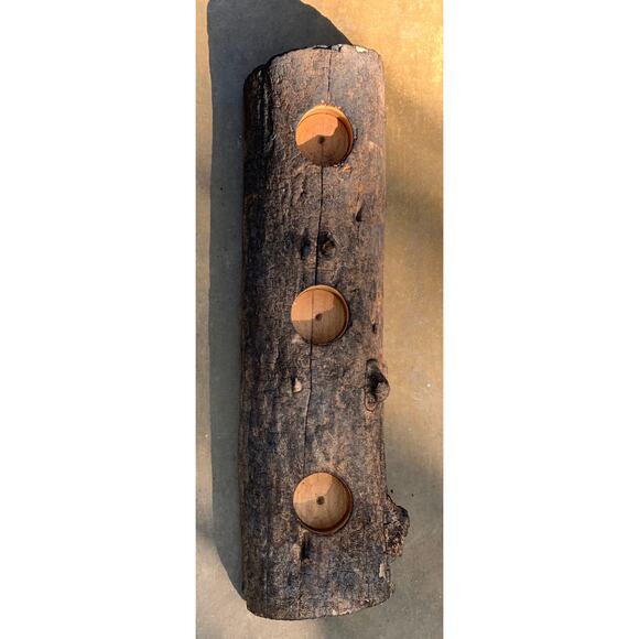 Tea Light Candle Holder Half Log - Picture 1 of 9